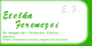 etelka ferenczei business card